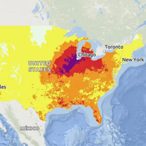 The National Weather Service heat risk map on Aug. 27